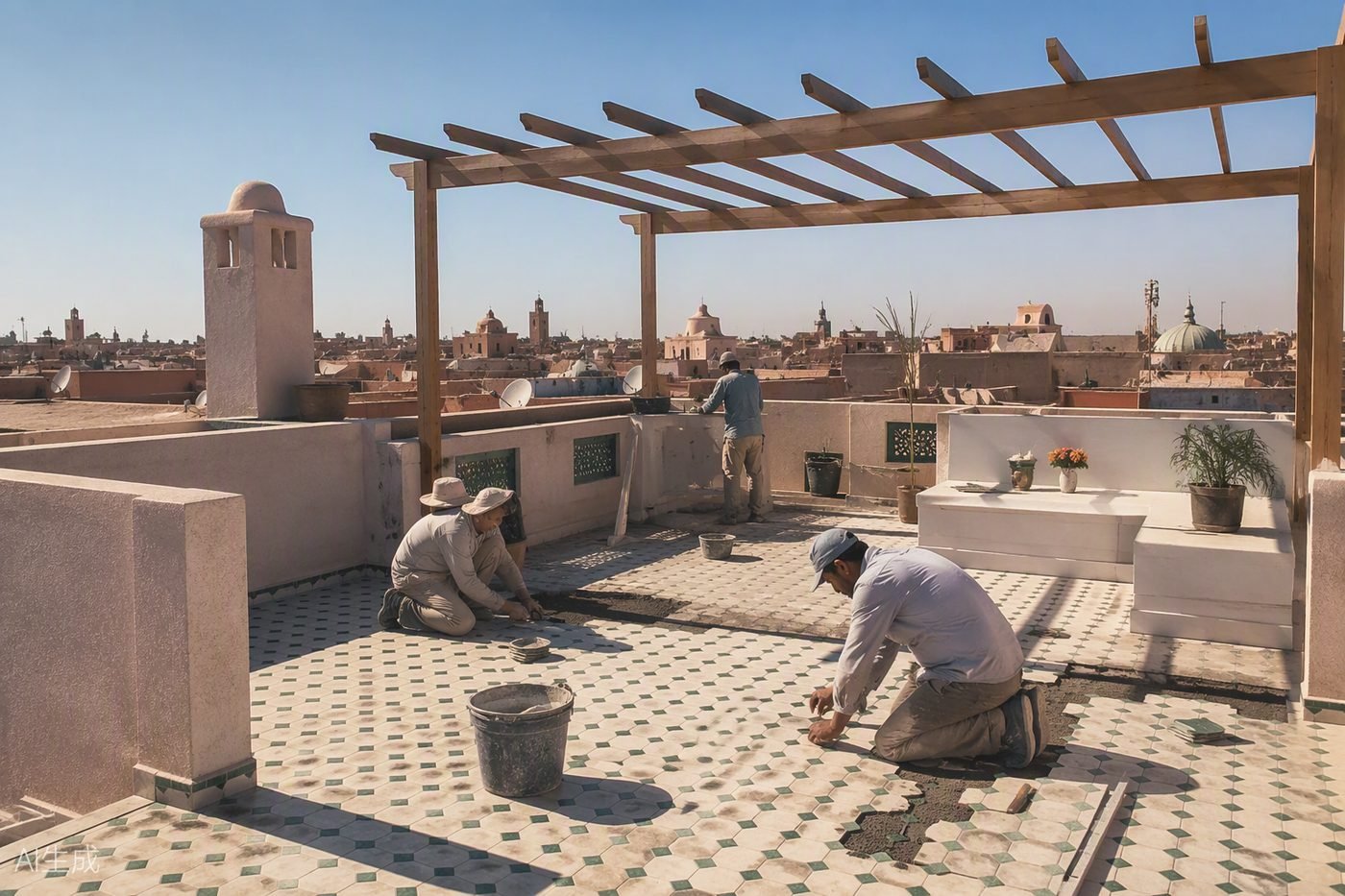 Rénovation complète de terrasse — Marrakech